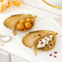 Gold Leaf Platter Set Of 2