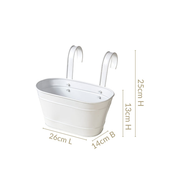 Hanging Railing Planter Ivory Set Of 2