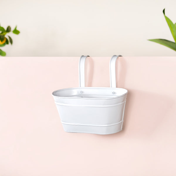Hanging Railing Planter Ivory Set Of 2