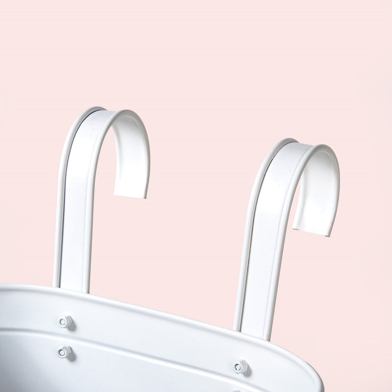 Urban Bloom Hanging Railing Planter Ivory Set Of 2