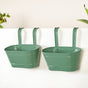 Urban Bloom Hanging Railing Planter Sage Green Set Of 2