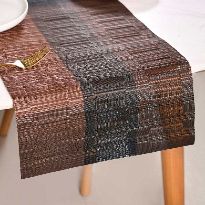 Urban Stripes Reversible Brown Table Runner 180x30cm