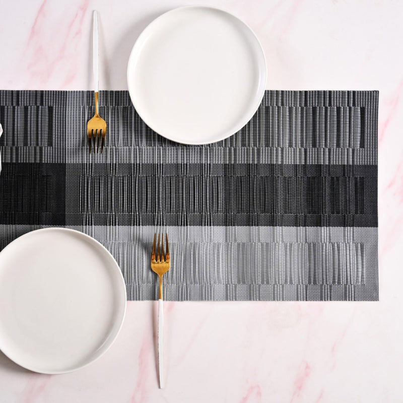 Urban Stripes Reversible Grey Table Runner 180x30cm