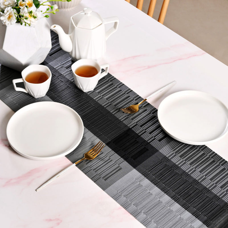 Urban Stripes Reversible Grey Table Runner 180x30cm