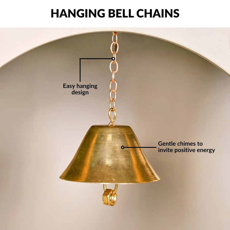 Urban Wall Mountable Mandir Medium With Bell Hanging Aasan Ghanti Diya And Puja Thali