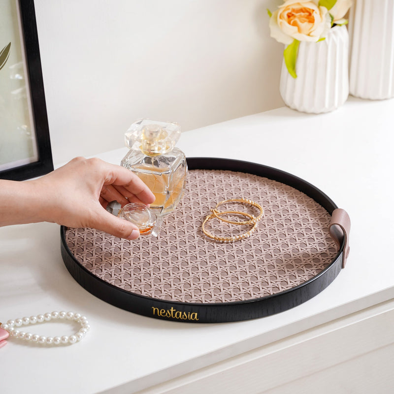Urban Weave Multipurpose Round Tray Taupe