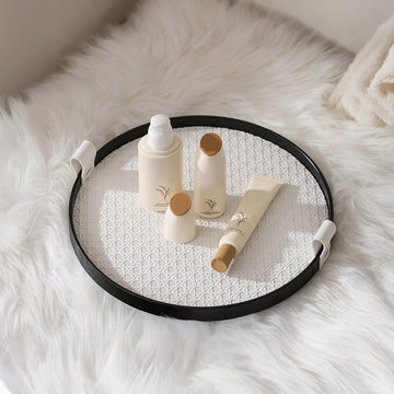 Urban Weave Multipurpose Round Tray White
