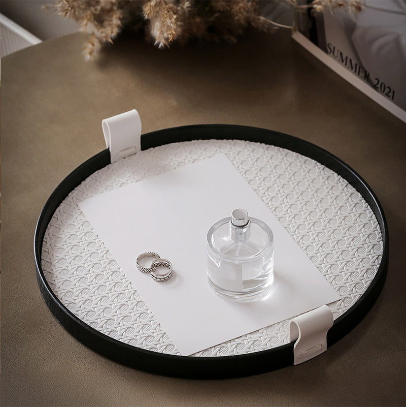 Urban Weave Multipurpose Round Tray White