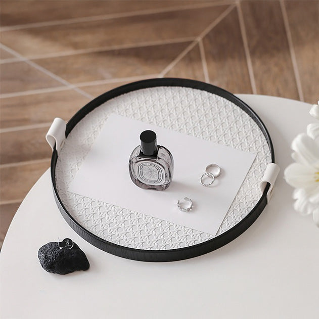 Urban Weave Multipurpose Round Tray White