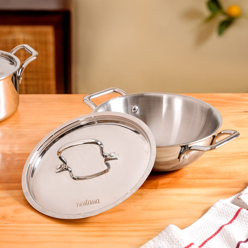 Triply Master Cook Set With Frying Pan Kadai Casserole And Saucepan