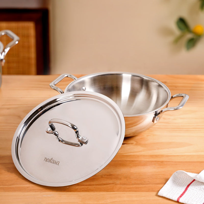 Triply Stainless Steel Set With Saucepan And Kadai