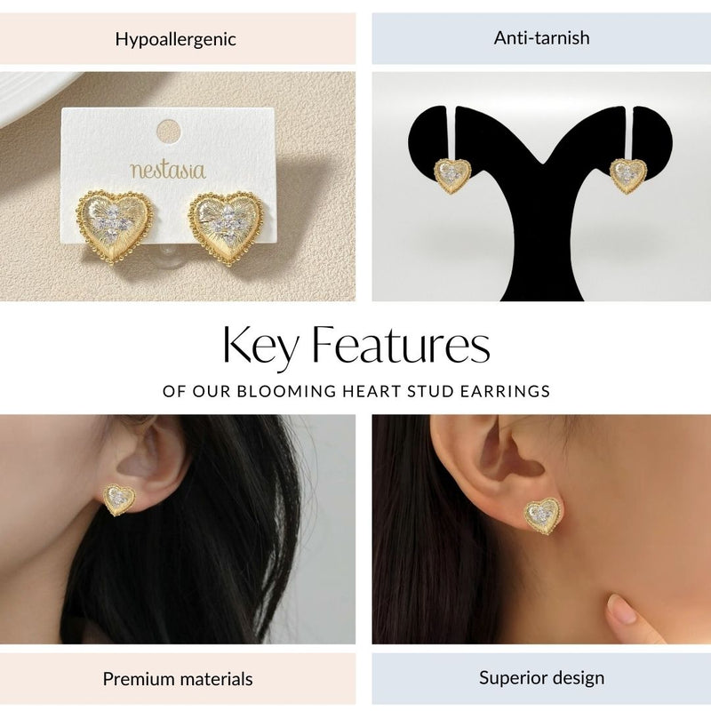 Blooming Heart Stud Earrings