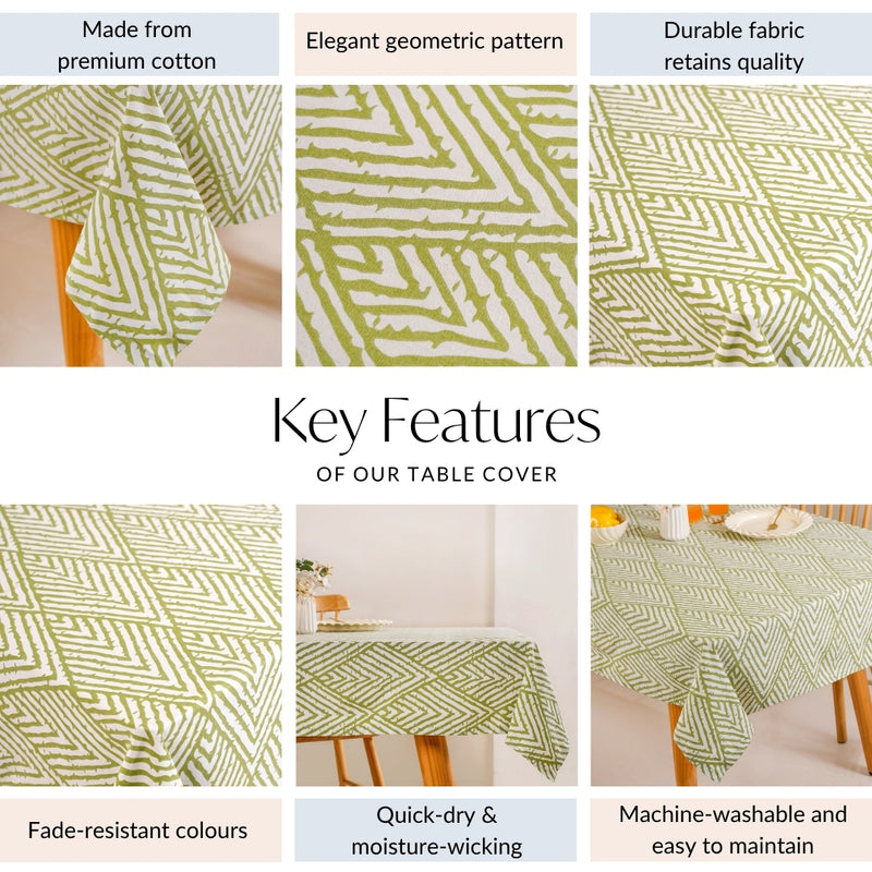 Valley Of Spring 6 Seater Table Cloth Green 217x168cm
