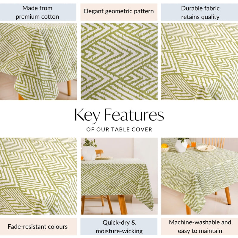 Valley Of Spring 8 Seater Table Cloth Green 282x160cm