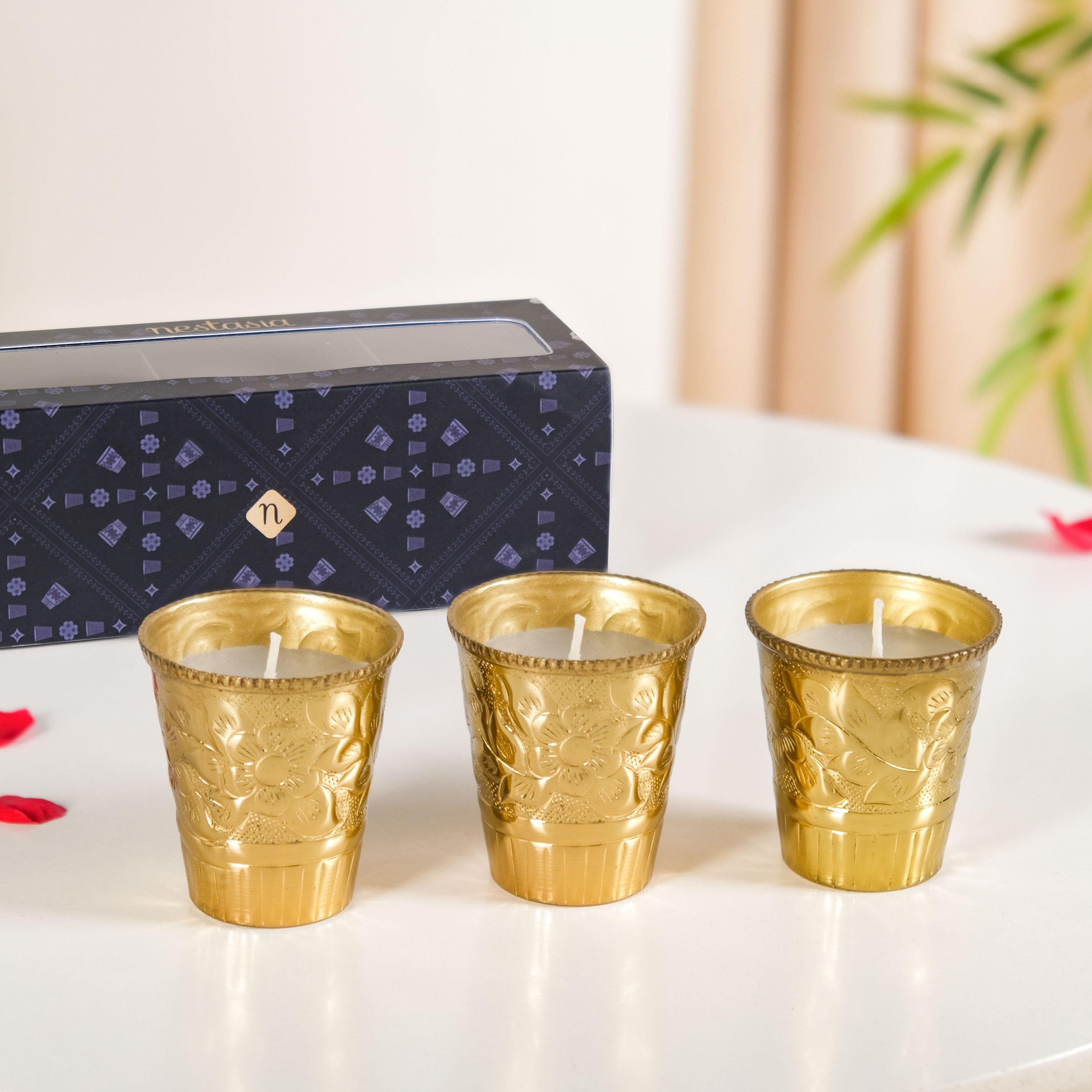 Vanilla Fragrance Candle Jar Set Of 3 In Gift Box