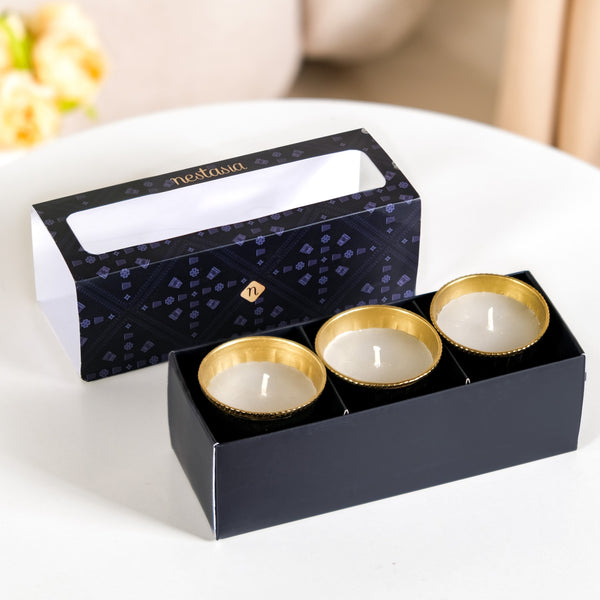 Vanilla Fragrance Candle Jar Set Of 3 In Gift Box
