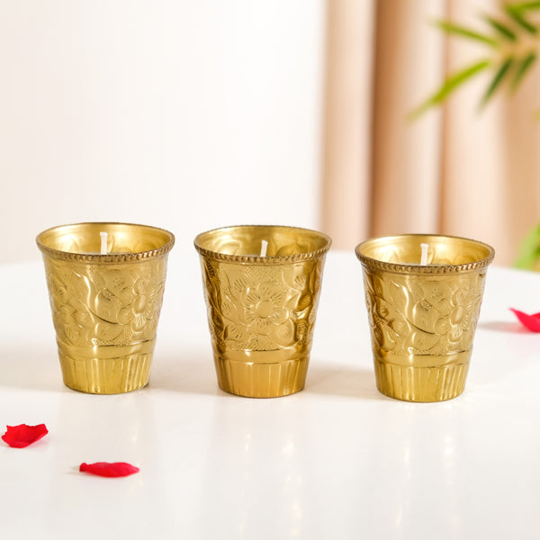 Vanilla Fragrance Candle Jar Set Of 3 In Gift Box