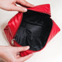 Vegan Leather Makeup Pouch Set Of 2 For Women Red