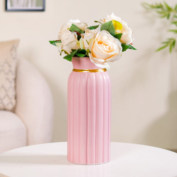 Tall Ceramic Flower Vase Pink