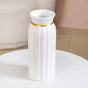 Ribbed Ceramic Vase Tall White