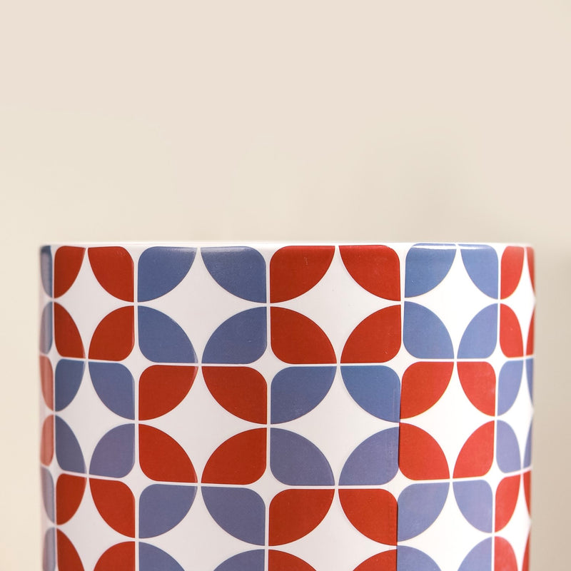 Colourful Pedestal Vase Bauhaus Red- Colourful Pedestal Vase, Decorative Flower Vase, Vibrant Pedestal Vase, Multicolour Flower Vase