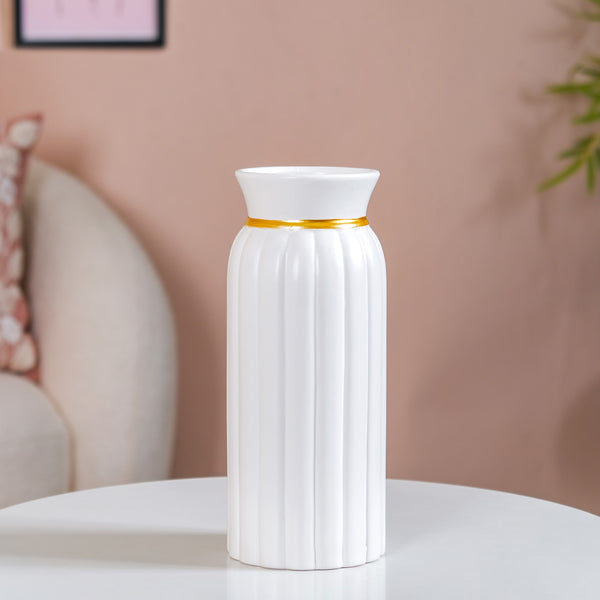 Textured Ceramic Vase Set Of 2 White