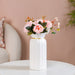 Textured Ceramic Flower Vase For Living Room White