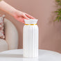 Ribbed Ceramic Vase Tall White