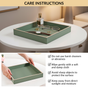 Vegan Leather Desk Organizer Tray Sage Green