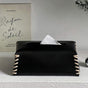 Vegan Leather Tissue Box Holder Black