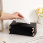 Vegan Leather Tissue Box Holder Black