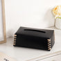 Vegan Leather Tissue Box Holder Black