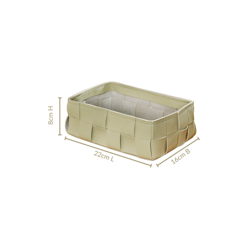 Vegan Leather Basket Sage Green