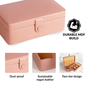 Vegan Leather Two Tier Jewellery Box Pink