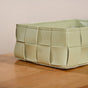 Vegan Leather Basket Sage Green