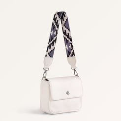 Brio Shoulder Bag With Printed Strap White