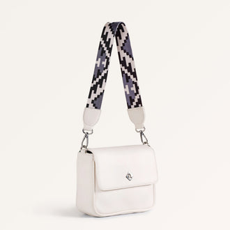 Brio Shoulder Bag With Printed Strap White