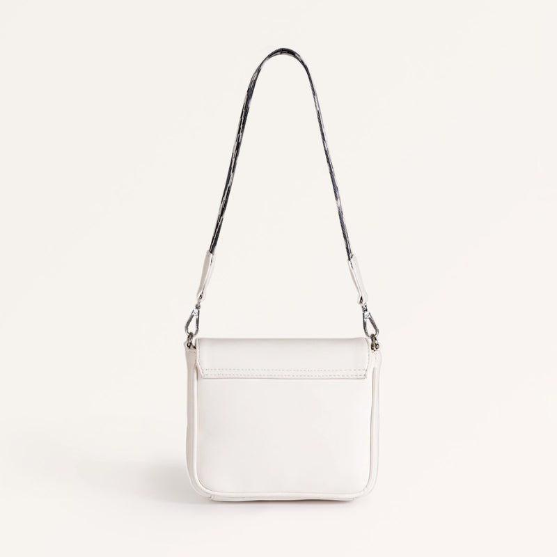 Brio Shoulder Bag With Printed Strap White