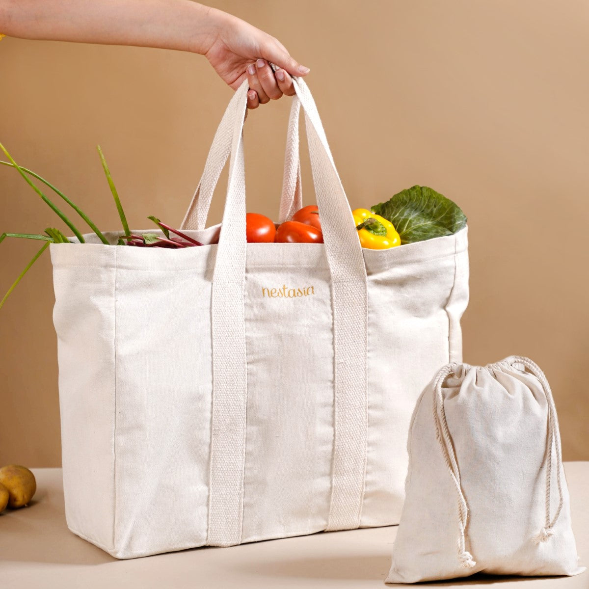 Everyday Canvas Vegetable Bag Set Of - Main Image