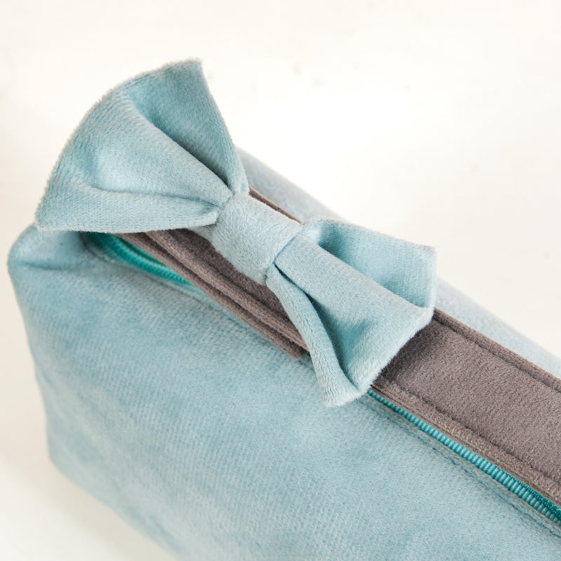 Velvet Makeup Pouch with Bow Set Of 2