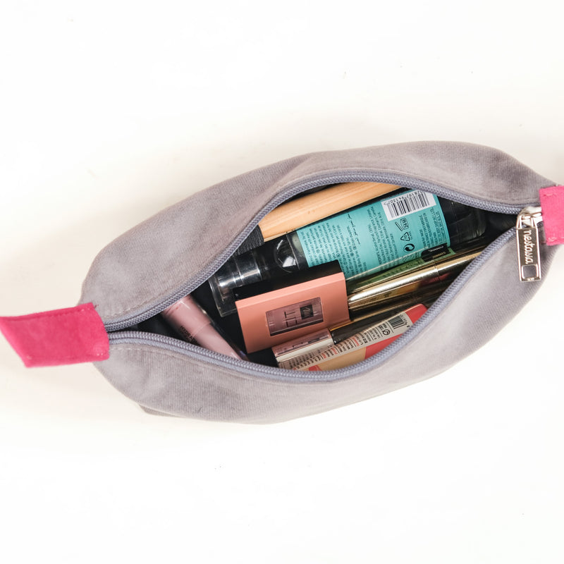 Velvet Makeup Organizer With Bow Handle Set Of 2