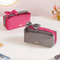 Velvet Makeup Organizer With Bow Handle Set Of 2