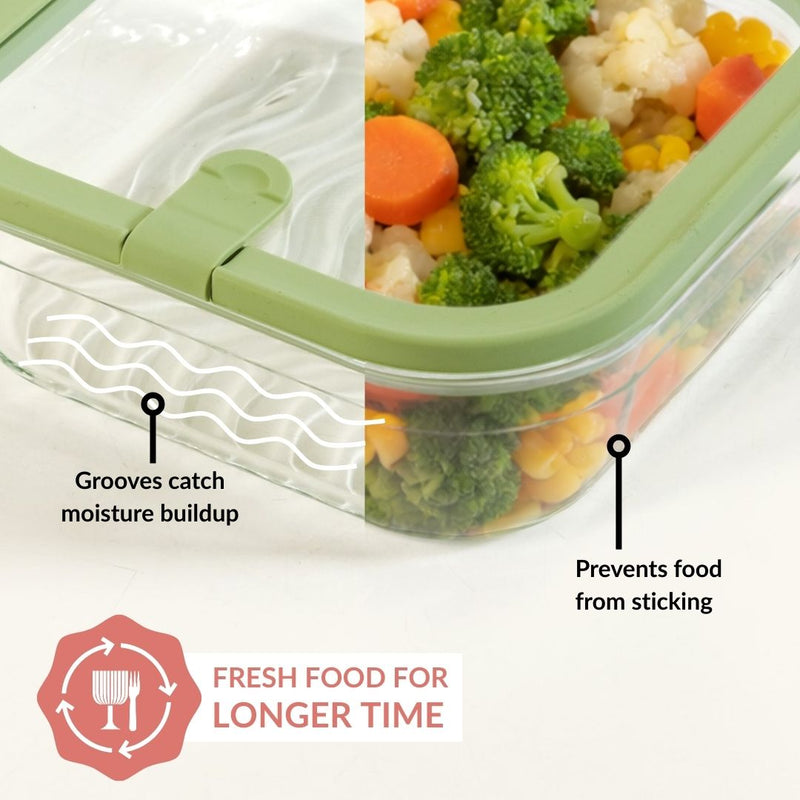 Vento Food Storage Container Set Of 4 220ml 1320ml 2500ml Sage Green