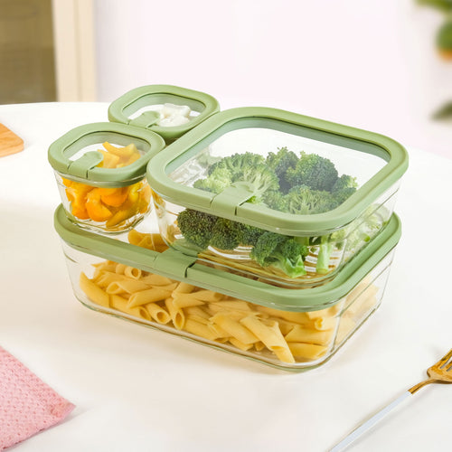 Vento Food Storage Container Set Of 4 220ml 1320ml 2500ml Sage Green