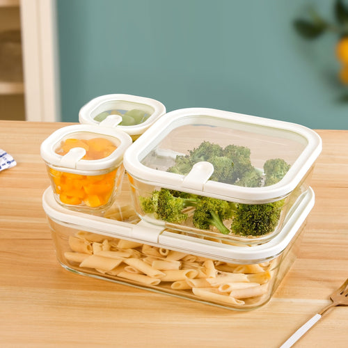 Vento Food Storage Container Set Of 4 220ml 1320ml 2500ml Cream