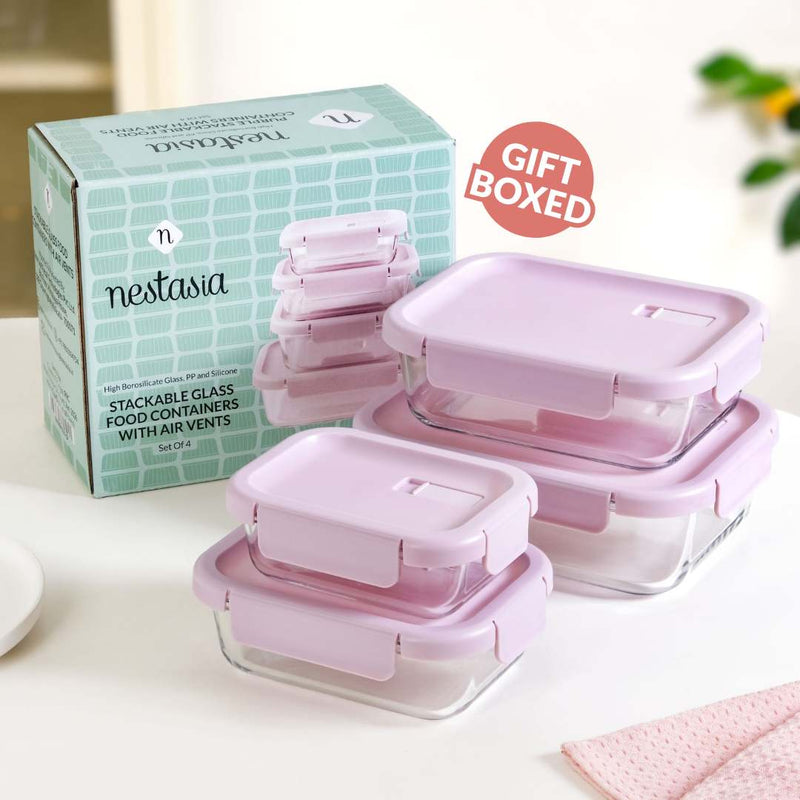 Venti Food Containers Lavender Set Of 4 370ml 660ml 1000ml 1500ml