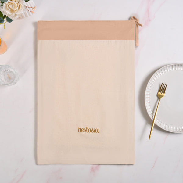 Ventosa Complete Table Linen Set With Mats Napkins Runner And Table Cloth In Peach