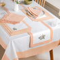 Ventosa Complete Table Linen Set With Mats Napkins Runner And Table Cloth In Peach