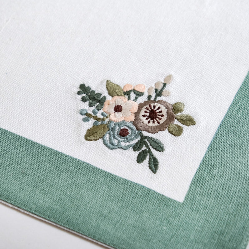 Ventosa Complete Table Linen Set With Mats Napkins Runner And Table Cloth In Teal