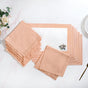 Ventosa Cotton Table Mat And Napkin Set Of 12 In Peach